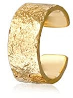 Elli Earcuff Silber 925 Vergoldet 24K Ohrmanschette Damen Ohrringe für Frauen Ohrklemme Gold Gehämmert Durchmesser 10mm Helix 0305451222