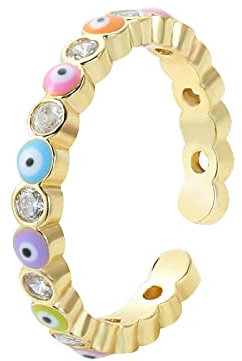 PAIHUIART Ring Ringe Damen Bijouterie Frauen Schmuck New Multicolor Emaille Ring Fine Row Marry Rings for Women Adjustable Opening Row Rings Trend Fashion Jewelry Resizable S2
