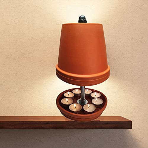 Tea Light Oven Double-Walled Ceramic Radiator Candle Heater for up to 4-8 Tealights Fireplace Tealight Heater Candle Heater for Garden Terrace