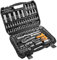 NEO TOOLS Schlüsselsatz 108 teilig 1/2 1/4 Zoll im robusten Koffer | Steckschlüsselsatz aus CrV Stahl | Komplettset für Werkstatt, Garage, Heimwerker