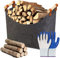Kaminholztasche Filz,Holzkorb für Kaminholz,Feuerholzkorb mit verstärktem Holzgriff,Kaminholztasche,Brennholzkorb Filzkorb,für Einkauf, Zeitung oder Brennholz,45 x 32 x 40 cm