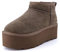 CUSHIONAIRE Damen Hippy Plateaustiefelette aus echtem Wildleder + Memory Foam, Taupe, 39 EU