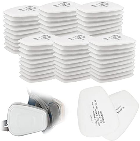60 Pezzi 5N11 Filtro in Cotone, usato per 3M Replacement filtri, usato per 3M Filtri per 6000/6200/7502/6800/7501/FF402, per Verniciatura a Spruzzo
