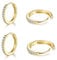 2 Paare Gold Creolen Set für Damen, klein Ohrringe Set mit Zirkonia, 925 Silber Vergoldet Kreolen Hypoallergen Klein Schlafen Kreolen für Frauen Herren-10mm*2