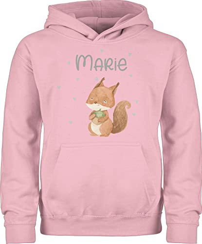 Geschenk mit Namen personalisiert by Shirtracer - Kinder Hoodie Jungen Mädchen - Tiere - Eichhörnchen Eichhorn Squirrel