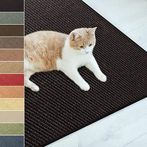 casa pura Tapis griffoir pour chat en sisal naturel - Possibilités de griffer pour chat - Meuble à gratter pour mur ou sol - Robuste et lavable - 40 x 60 cm - Noir