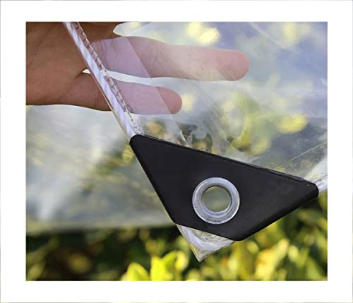 Leodun Klare Vinyl-Plane – Anti-Aging Super Heavy Duty transparente wasserdichte PVC-Plane – für Terrassenüberdachung, temporäre Wand, Mehrzweck,2.9x5.9m