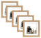 Wackadoo Bilderrahmen 5er Set quadratisch 13x13 cm Eiche Fotowand Fotorahmen mit Glasscheibe Picture frame Holz aus MDF mit Passepartout 10x10 cm
