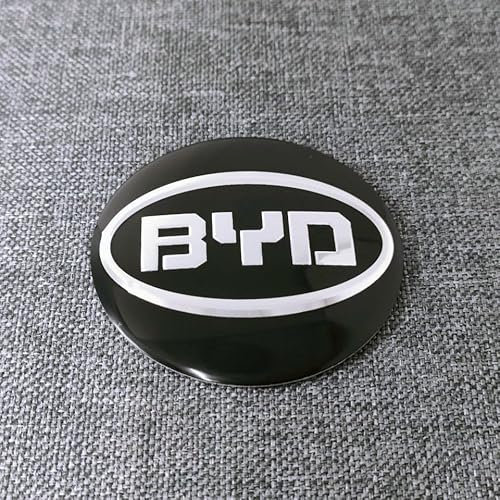 TONTEK Auto-Radkappen-Dekorationsaufkleber für BYD 56.5MM, Abzeichen-Aufkleber, Felgenverkleidungen,Black