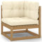 Homgoday Ecksofa für den Garten mit Kissen, cremefarben, massives Kiefernholz, Schlafsofa, Wohnzimmer, Sofa, modernes Sofa