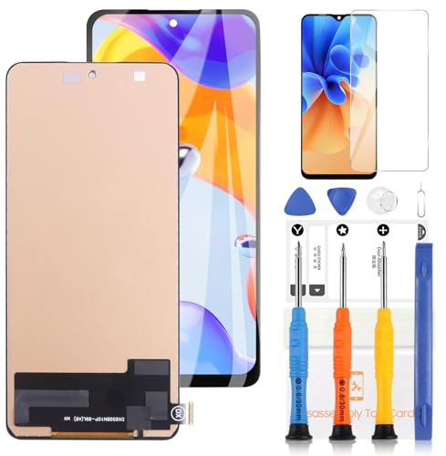 LADYSON Pantalla para Xiaomi Redmi Note 11 Pro 2201116TG / Redmi Note 11 PRO 5G 21091116I Pantalla LCD Pantalla Táctil Digitalizador Asamblea Reemplazo con Herramientas (6.67, Negro)