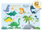 LdawyDE Tischsets Abwaschbar Kinder, 60 X 40 cm Frühstücksunterlage Kinder Schule Dinos Druck Stoff Platzsets Kinder, Weich und leicht zu Falten, Leicht, Kompakt und Einfach zu Tragbar