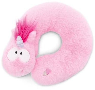 NICI 49656 Einhorn rosa-Flauschiges Kuschel-Nackenkissen, Kissen für Jungen, Mädchen, Babys und Kuscheltierliebhaber – ideal für Zuhause, Kindergarten oder unterwegs