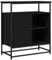 vidaXL Sideboard, Kommode mit viel Stauraum, Highboard Wohnzimmerschrank mit verstellbaren Beinen, Schrank Anrichte Beistellschrank, Schwarz Holzwerkstoff