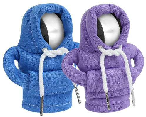 Adiwo Schalthebel Hoodie, 2 Stück Auto Schaltknauf Abdeckung Schaltknauf Abdeckung Auto Schaltknauf Hoodie Schalthebel Auto Schaltknauf überzug für Auto Dekoratives (Blau,Lila)
