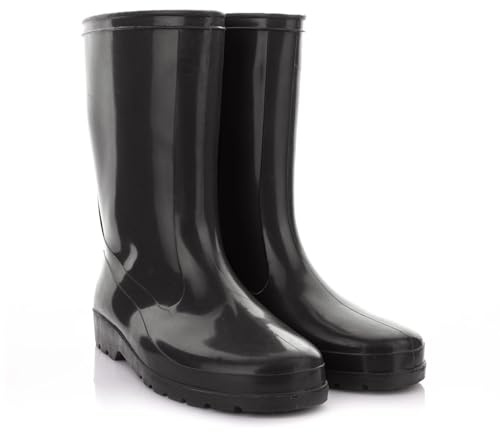 Lemigo Stivali da Pioggia Impermeabili da Donna Verde Nero IGA 36-42 EU (Nero, 37)