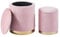 Set Di 2 Pouf Contenitore In Velluto Design Moderno Poggiapiedi,Sgabello Tondo con Coperchio Rimovibile e Seduta Imbottita Alta Densità Con Fascia In Metallo Capiente Storage Box - Rosa Antico