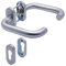 APECS Türgriffe Oval Rosette edelstahl für Haustür und Innentüren mit Schlüsselrosette Drückergarnitur Profilzylinder U-Modell H-0903+PZ