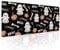 Black White Halloween Gaming Mouse Pad XL Cute Ghost Fall Pumpkin Extended Spooky Large Mat Mousepad Desk Pad Non-Slip Rubber Base Stitched Edge Long Keyboard Pad for Computer,31.5×11.8 Inch