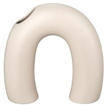 blomus Vase KAGETSU | Farbe Moonbeam | Blumenvase aus Keramik in Beige | Größe M | 5,5T x 18B x 18H cm | runde Dekovase für Blumen