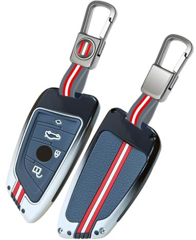 Yamlten BMW Coque de clé de voiture pour BMW X1 X2 X3 X5 X6 G30 G20 G01 G02 G11 F15 F16 520 525 320I, 3 boutons avec porte-clés noir