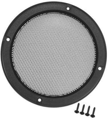 Hihaha 5 Car Speaker Grills Cover Mesh Round with Screws Black - 1 Pcs Durable Material