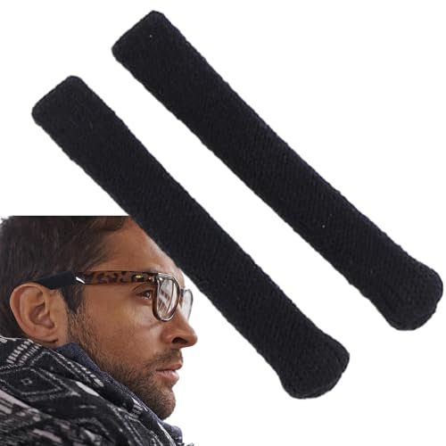 Ear Pads for Glasses,Knitting Glasses Ear Grip Pads | Elastic Eyeglass Arm Pads Anti-Slip, Comfort Cushions, Soft Temple Tips Sleeve, Eyewear Accessories
