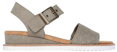 Skechers Women's Desert Kiss Serendipitous Sandals, Olive Microfiber, 4 UK