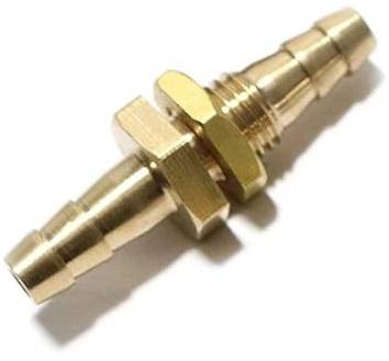 Raccord de tuyau d'eau, connexion d'eau, raccord de tuyau cannelé en laiton à tête de cloison égale, raccord de tuyau cannelé, adaptateur de connecteur de coupleur, for carburant, gaz, eau(4mm)