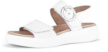 Gabor Damen Plateausandalen, Frauen Sandalen,offene Schuhe,Strandschuhe,Plateausandaletten,Dicke Sohle,bequem,Weiss (Silber/w),40 EU / 6.5 UK