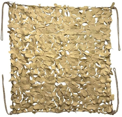 Tarnnetz, militärisch, verstärkt, Sand/Beige, hochwertig, Sonnenschutz & Sonnensegel, UV-Schutz, Terrasse, Pergola, Garten, Jagd, Airsoft, Deko, strapazierfähig, langlebig, 3 x 4 cm, 3 x 5 cm