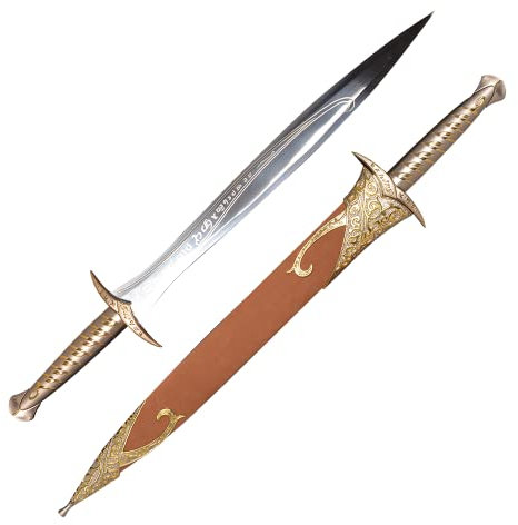 Claymeur 62,5 cm Gelb Schwert von Bilbo Edelstahl Elben für Cosplay, Kollektion
