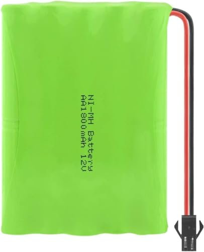 ZWDCVFGK 12V 1800Mah AA Rechargeable Ni-MH Battery Pack, with Plug Connector, for LED Lights RC Cars,Sm plug