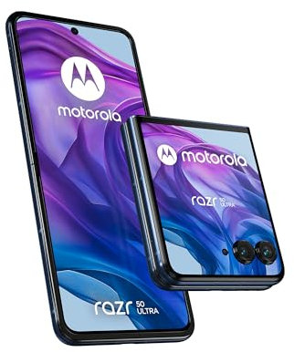 Motorola razr 50 ultra 512GB 12GB RAM, 6.9 165Hz pOLED, IPX8, 50MP, Snapdragon 8s, 4000mAh, SIM+eSIM, Midnight Blue (Renewed)