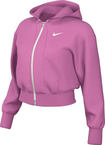 Nike Sportswear Phoenix Fleece Kapuzenjacke Mit Verkürztem Schnitt Und Weiter Passform Für Damen, Playful Pink/Sail, HV2426-675, M