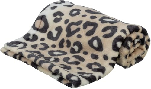 TRIXIE Hundedecke Leo, weiches Hundekissen in Creme, 70x50cm - gemütliches Hundekörbchen mit Softplüsch - 374248