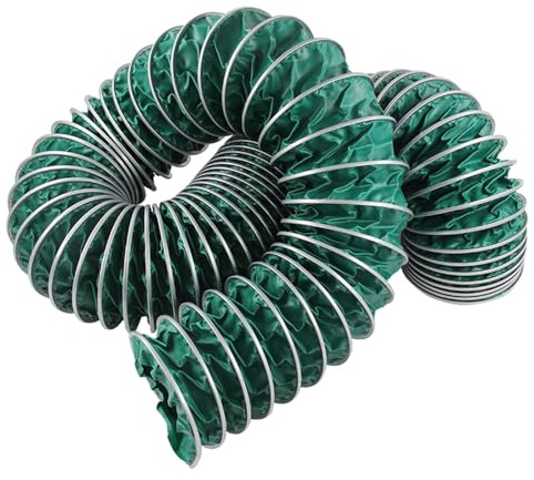 IBOWZ 3 5 7 12 15in 4 inch Flexible Duct Vent Hose for Exhaust Fan Green Heavy Duty Bendable Dryer Flex Hose for Ventilator Blower Fan and Air Systems