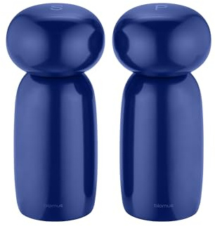 blomus Mühlenset 2tlg -MOLI- | Salz- & Pfeffermühle gefertigt aus FSC-zertifiziertem Eschenholz | Farbe Mazarine Blue | Keramikmahlwerk | S- und P-Markierungen | 6Ø x 13H cm