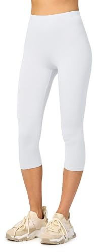 Merry Style Leggings Damen 3/4 Capri Leggings Viskose MS10-144 | 3/4-Länge, mittlere Taille, elastischer Bund, atmungsaktiv, weich, 94 % Viskose, 6 % Elasthan, für Alltag und Freizeit