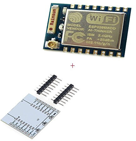 iHaospace ESP8266 ESP-07, Wireless Remote serielles WLAN WiFi Modul für Arduino, Raspberry Pi und Mikrocontroller mit gratis Adapter Board