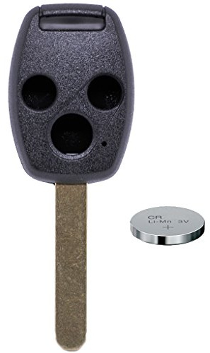 Auto Schlüssel Funk Fernbedienung 1x Gehäuse 3 Tasten + 1x Rohling HON66 + 1x CR1616 Batterie für Honda