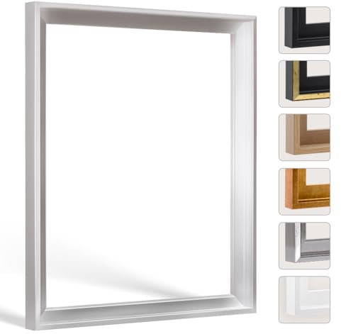 Bildershop-24 Schattenfugenrahmen mit Schattenfuge Lemgo Rahmen für Keilrahmenbilder und Leinwände 15 X 15cm Silber poliert