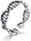 Design 925 Sterling Silber DNA offene verstellbare Fingerringe für Frauen freie Größe Ring Schmuck, Sterling Silber