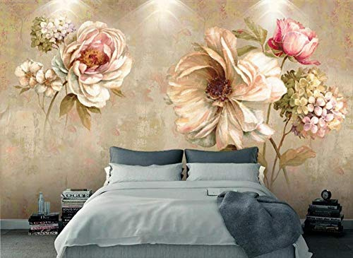 ZXCHEE Fototapete Ölgemälde Blumen 300x215cm Tapete Kinderzimmer Vliestapete Wohnzimmer Schlafzimmer Wandtapete Deco