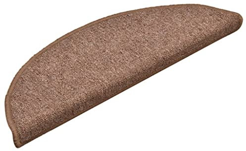vidaXL 15x Treppenmatten mit Klebebändern Stufenmatten Stufenschoner Treppenschutz Matten Treppenteppich Treppenschoner Braun 56x17x3cm