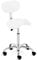 Physa Hamburg White Sattelstuhl mit Lehne Sattelhocker mit Rollen höhenverstellbar Arbeitsstuhl mit Rückenlehne (weiß, bis 150 kg, Höhe 60-80 cm, Kunstleder, 360° drehbar)