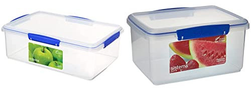 Sistema 1870 KLIP IT Food Storage Container, Blue Clips, 7 Litre & 3 Litre