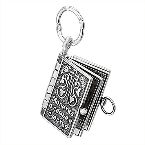 NKlaus 925 Sterling Silber Anhänger Gebet Familien Glück Kettenanhänger Unisex oxydiert