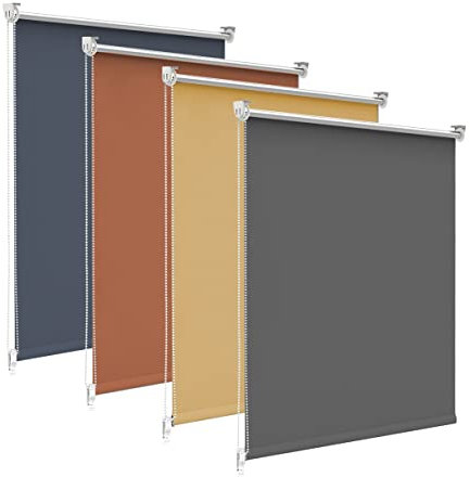 bobodeco Verdunklungsrollo ohne Bohren & mit Bohren, Verdunkelungsrollo Klemmfix, Dunkelgrau 100x140cm (BxH), Thermorollo Sichtschutz und Sonnenchutz, Rollos Hitzeschutz für Fenster & Tür