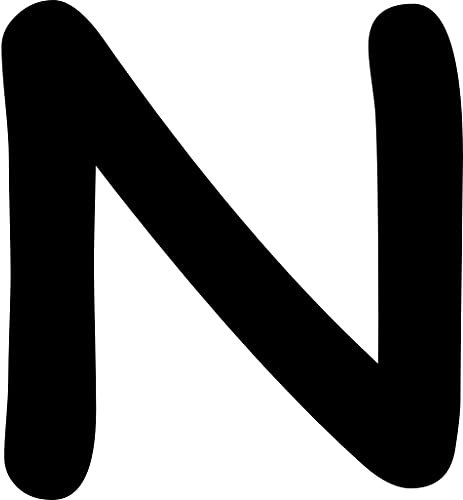 Kleckerliese Alphabet Buchstaben 10cm selbstklebende Aufkleber Wand Fenster Tür Boote Auto Kinderzimmer STICKER N - Höhe 10cm, Farbe Schwarz